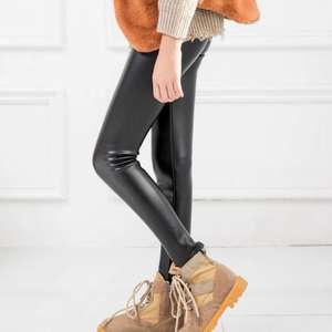 KS3543 2021 Nouveaux pantalons en PU pour enfants automne et hiver, pantalons en similicuir uni tendance pour filles - Product Image 5