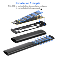 Case SSD in Alluminio M2 NVME con Adattatore USB Type C, Supporta Chiavi M e B&M