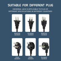 Enchufe de Extensión Universal SUZHERM con 4/5 Tomas de Corriente Alterna, 5 Puertos USB, 1 Puerto Tipo C, Interruptor de Control Principal, Protección Contra Sobrecarga, Cable de 2 m, IP20