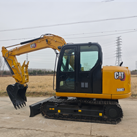 Mini-excavatrice sur chenilles CAT 308E2 d'occasion, 8 tonnes, faible nombre d'heures de travail, certifiée CE, en stock, à vendre