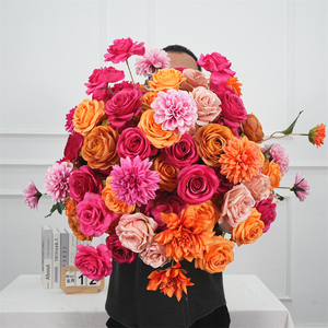Bola de Flores Artificiales de 30cm, 40cm, 50cm, Centro de Mesa para Fiestas y Bodas, Decoración Floral con Rosas y Hortensias, Dropshipping - Product Image 1