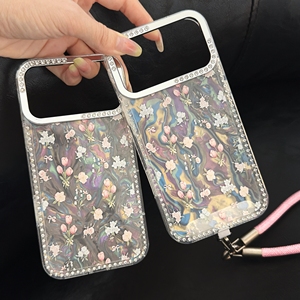 Étui <span class=keywords><strong>de</strong></span> téléphone IMD à motif <span class=keywords><strong>de</strong></span> fleurs <span class=keywords><strong>de</strong></span> coquillages à la mode <span class=keywords><strong>avec</strong></span> chaîne suspendue pour la série iPhone 18 Pro Max - Product Image 6