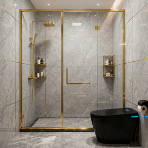 Cabine <span class=keywords><strong>de</strong></span> douche droite à <span class=keywords><strong>prix</strong></span> d'usine, design semi-sans cadre, taille personnalisée pour <span class=keywords><strong>salle</strong></span> <span class=keywords><strong>de</strong></span> <span class=keywords><strong>bain</strong></span> d'hôtel-<span class=keywords><strong>Installation</strong></span> facile, ensembles 1 à faible quantité minimale <span class=keywords><strong>de</strong></span> commande - Product Image 2