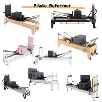 Cama de Pilates Plegable de Madera de Roble de Grado Profesional con Rieles para un Entrenamiento Suave, Equipo de Pilates, Máquina Reformer de Pilates