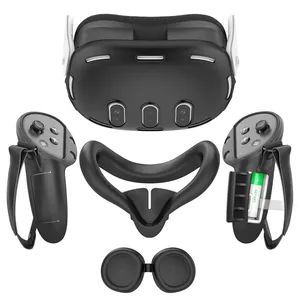 Kit penutup silikon kualitas tinggi pengalaman VR yang ditingkatkan untuk Meta Quest 3 Aksesori VR casing Headset bantalan masker wajah