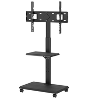 Modèle Chariot TV en bois chargement 30kgs VESA 400*600 pour 32-70 pouces chariots réglables en hauteur mobile support TV avec plateau