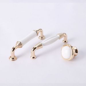 Wholesale Bedroom Gold <strong>Ceramic</strong> Dresser Kitchen Cabinet <strong>Knob</strong> Pulls Handle <strong>Ceramic</strong> White <strong>Cupboard</strong> Drawer Wine Wardrobe Handles - Product Image 2