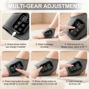 Attelle chauffante pour cheville avec vibration et chaleur, enveloppe de protection électrique pour cheville à usage quotidien - Product Image 5
