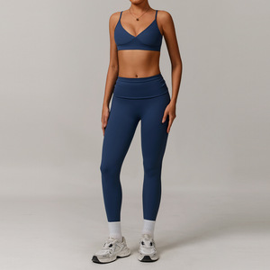 Venta al por mayor Eco-Friendly Transpirable Yoga Set 2PCs Cintura Alta Correr Deportes Gimnasio Fitness Set <span class=keywords><strong>Ropa</strong></span> De Mujer - Product Image 6