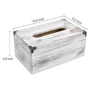 Distributore di tovaglioli in legno rustico e fazzoletto di carta bianca lavata <span class=keywords><strong>per</strong></span> bagno soggiorno sala da pranzo camera da letto o servizi igienici - Product Image 4