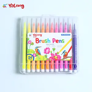 Yl191819 top sale pembuat gambar pena spidol cat air Fineliner pena warna Set mewarnai sikat merasa Tip Pen