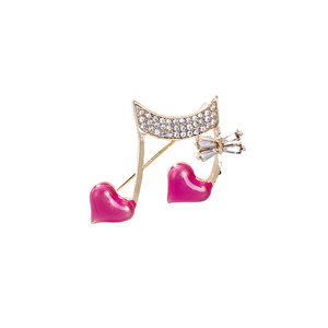 <span class=keywords><strong>Elegante</strong></span> Broche de Aleación con Forma de Corazón y Mariposa, Incrustado con Diamantes, Nota Musical Octava, Accesorio Creativo para Instrumentos Musicales, Colección Música - Product Image 2