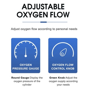 Regulator tekanan oksigen darah tipe dinding, Regulator tekanan oksigen medis Inhaler standar Inggris dengan pengukur aliran oksigen dan botol Pelembab - Product Image 5