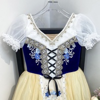 Tutu de ballet romantique Giselle personnalisé, robe professionnelle en dentelle florale avec jupe en tulle en forme de cloche pour la performance et la compétition