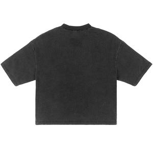 High Quality Acid Washed Distressed Cropped Tshirt Custom 100% Cotton Streetwear Vintage Wash <b>t</b> <b>Shirt</b> - Product Image 2