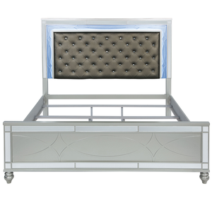 Karmen Adjustable <b>Convertible</b> Modern Metallic Upholstered Tufted King Panel <b>Bed</b> - Product Image 4
