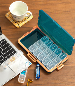 Hộp Đựng Thuốc 21 ngăn cầm tay dung tích lớn 7x3 hộp đựng thuốc bằng vải không thấm nước có thể gập lại với thiết kế thân thiện với du lịch - Product Image 1