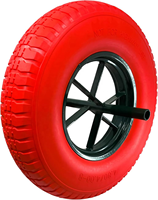 Roda Padat Anti Bocor Busa PU 4.80/4.00-8 yang Dapat Disesuaikan dengan As Roda Baja 20x120mm untuk Gerobak Dorong Konstruksi