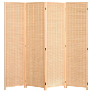 4 panel Tall-Extra Wide Bamboo Room Divider 4 Panel Folding Privacy Screen Wall Divider Room Partitions