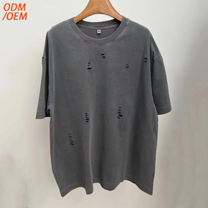 Camisetas de Verano Personalizadas para Hombre, Estilo Urbano, Talla Grande, Lisas, Desgastadas, de Punto, con Manga Corta y Estampado de Anime - Product Image 3