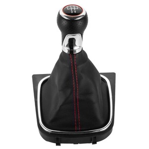 Pomo de palanca de cambios de cuero, 5 velocidades, 6 velocidades, ergonómico, para Volkswagen Jetta 5 Golf 6 - Product Image 4