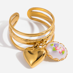 Amuleto de Acero Inoxidable en Forma de Corazón con Diseño Floral para Regalo de Joyería, Origen Yiwu - Product Image 1