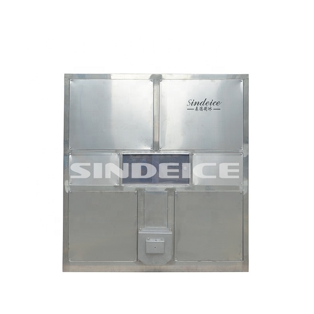 SINDEICE Industrial 2 Ton PLC Controlled Cube Ice Maker Engine Motor Bearing Stainless Steel High Productivity Edible Machine