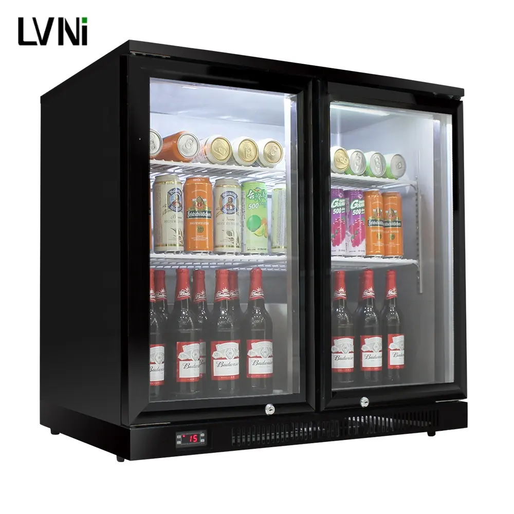 Холодильник для бара, горизонтальный холодильник для задней панели, холодильник для бутылок, витрина, холодильное оборудование, морозильная камера