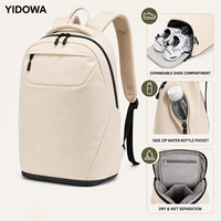 Sac à dos de tennis personnalisé pour femme avec compartiment à chaussures extensible, séparation sec/humide, poche latérale pour bouteille, OEM