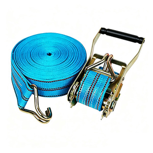 Sangle à cliquet rétractable automatique à un bouton en polyester recyclé pour le maintien des charges sur camionnettes et véhicules tout-terrain - Product Image 1