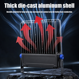 Thick Die-cast Aluminum IP65 Waterproof180° Adjustable <b>LED</b> Flood <b>Light</b> with Blue <b>Corner</b> Design High Lumen Outdoor Lighting - Product Image 4
