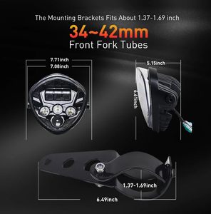 Phare de <span class=keywords><strong>moto</strong></span> LED 7 pouces, faisceau Hi Lo, DRL blanc, avec support de montage universel pour <span class=keywords><strong>moto</strong></span>, compatible - Product Image 4