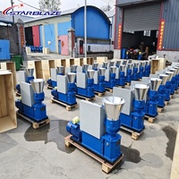 Nouvelle machine à granulés d'aliments pour animaux, moteur électrique, haute productivité, capacité de 200 kg/h, construction métallique pour volailles, poissons, bétail