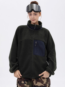 Combinaison <span class=keywords><strong>de</strong></span> <span class=keywords><strong>ski</strong></span> décontractée d'hiver en laine d'agneau à col montant pour hommes, <span class=keywords><strong>veste</strong></span> polaire chaude avec fermeture à glissière, conception transfrontalière - Product Image 6