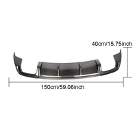Diffuseur de spoiler de pare-chocs arrière en fibre de carbone pour Audi A3 berline 2017-2019, échappement quadruple, double sortie, compatible uniquement avec les modèles standard