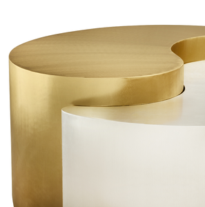 Mesa de Centro Decorativa de Estilo Moderno y Contemporáneo con Estructura de Acero en Dorado y Plateado para Sala de Estar - Product Image 5