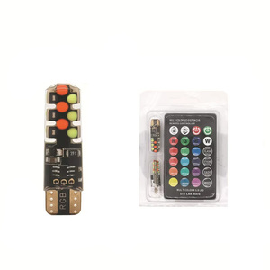 Yosovlamp T10 RGB Multi Couleurs Changeantes LED Lampe Ampoule Coloré Auto Voiture Intérieur Lumière avec Télécommande t10 cob - Product Image 1