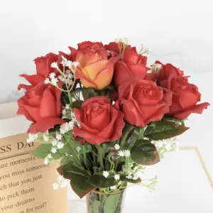 Искусственные цветы для свадьбы, розы, белые розы, искусственные цветы