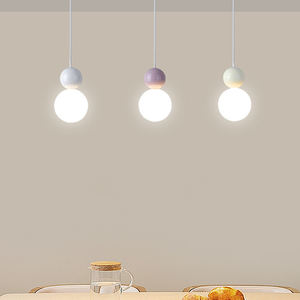 현대 중간 흰색 따뜻한 흰색 디 밍이 가능한 펜던트 조명 홈 사무실 거실 장식 철 + 아크릴 공 교수형 - Product Image 6