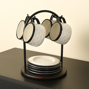 Juego de Tazas de Café de Cerámica con Diseño de Mimbre, de Alta Gama, Exquisito, para Regalo de Boda o Fiesta, Diseño de Dibujos Animados, Capacidad de 420 ml, Apto para Microondas y Lavavajillas - Product Image 6