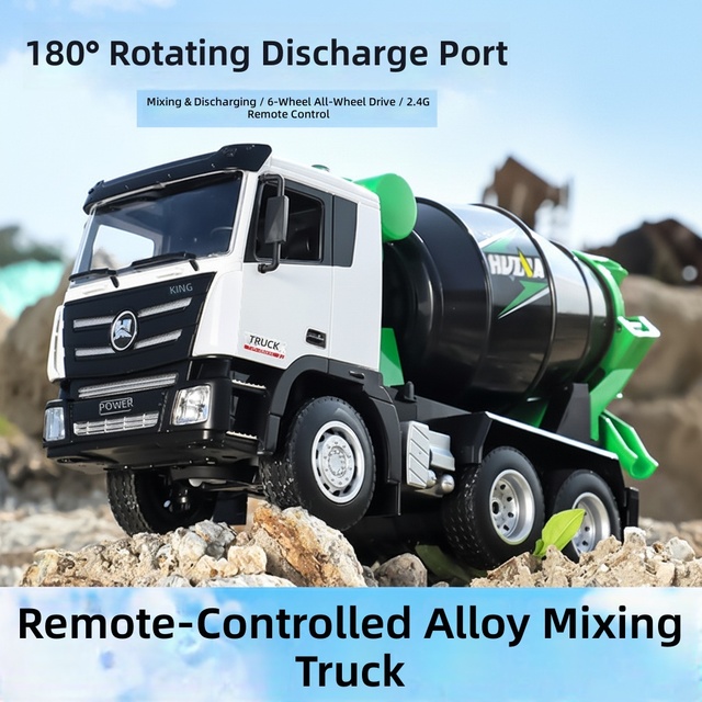 1:18 Scale 9CH RC Metal Construction Vehicle Full Simulation Engineering Car Model Sound Light Effects Indoor-Outdoor Charger