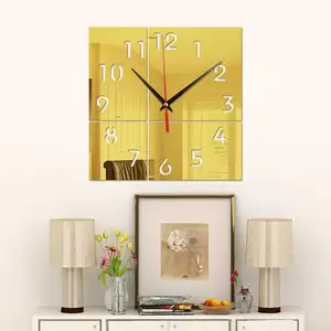 2019 Novo Relógio Quente Design Efeito Espelho Mural Adesivo De Parede relógio Home Decor Craft decoração home Adesivo