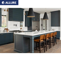 Allure Liquidation Acajou Classique Teck Cerisier Courbé Rond Bois Massif Cuisine en Mélamine Armoires de Cuisine Prêt à Assembler
