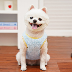Cute Animal Fleece Lined Vest Blue Big Ear <b>Dog</b> Pet <b>Clothes</b> <b>For</b> <b>Small</b> <b>Dogs</b> And Cats Autumn Winter Warm Apparel - Product Image 4