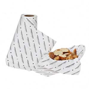 Fast Food Custom Logo Food Greaseproof <b>Paper</b> <b>Wax</b> Coated <b>Paper</b> Sandwich Burger <b>Wax</b> <b>Paper</b> Baking Roll - Product Image 1