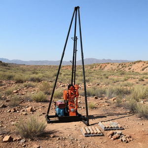 低価格ポータブル地質調査用コアボーリングリグ、ポンプ＆ディーゼルエンジン搭載、50m掘削深度ミニロックドリル - Product Image 1