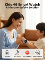 Montre connectée pour enfants 4G avec GPS Tracker, écran tactile étanche, carte SIM, sécurité, appel SOS, réponse aux appels, montre intelligente pour enfants