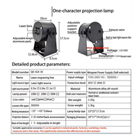 Lampe laser infrarouge industrielle 10W Panneau d'avertissement de sécurité à lumière forte à une ligne pour lumières publicitaires d'indication d'atelier d'usine