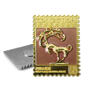 Aimant <span class=keywords><strong>de</strong></span> réfrigérateur en émail métallique style timbre, artisanat <span class=keywords><strong>de</strong></span> collection, souvenir cadeau du Musée d'<span class=keywords><strong>histoire</strong></span> du Shaanxi - Product Image 4