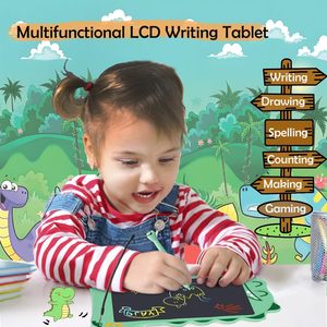 Bloc de Dibujo Electrónico LCD de Plástico con Diseño de Dibujos Animados para Niños, Atractivo Pizarra de Dibujo con Bloc de Notas, Juguetes Educativos de Matemáticas - Product Image 4
